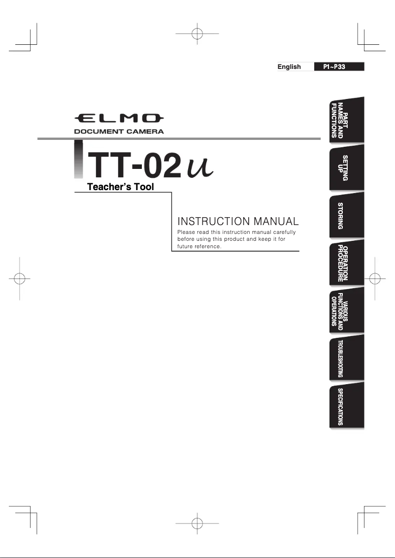 Page n°1 - Manuel utilisateur Elmo TT-02U