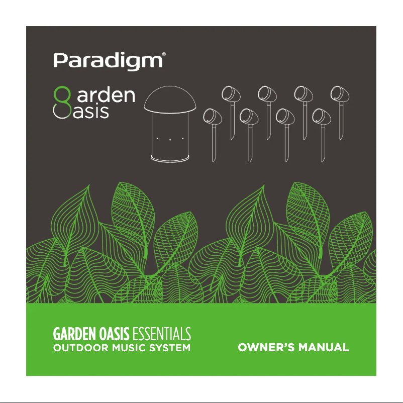 Page n°1 - Manuel utilisateur Paradigm Garden Oasis Essentials