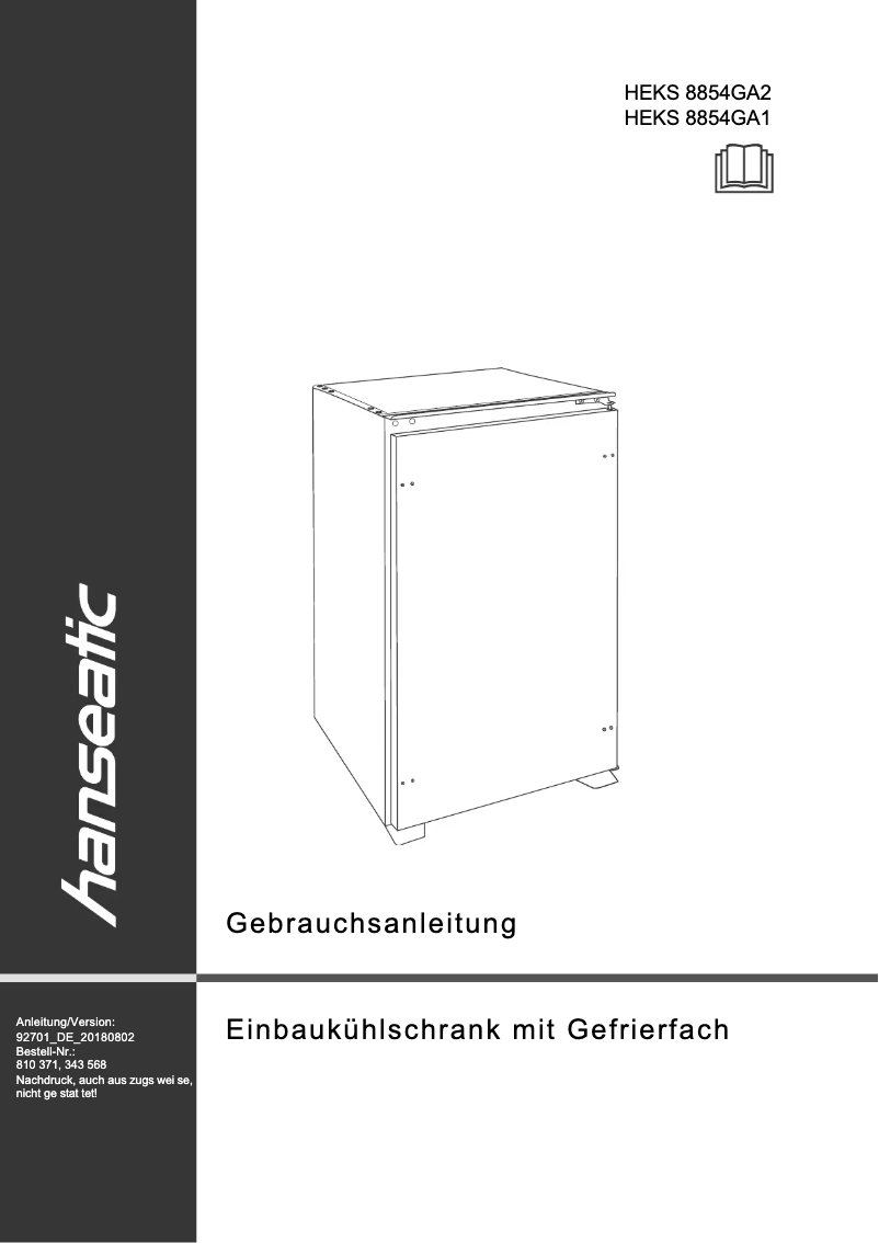 Imagen de la primera página del manual del dispositivo HEKS 8854GA1