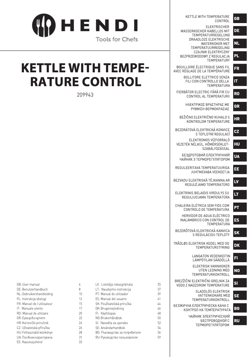 Page n°1 - Manuel utilisateur Hendi 209943