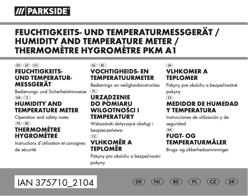 Page 1 de la notice Manuel utilisateur Parkside HG08328A