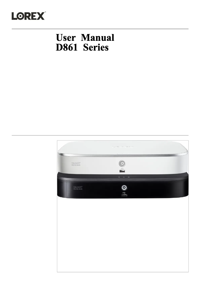 Page n°1 - Manuel utilisateur Lorex D861A81T-88CA