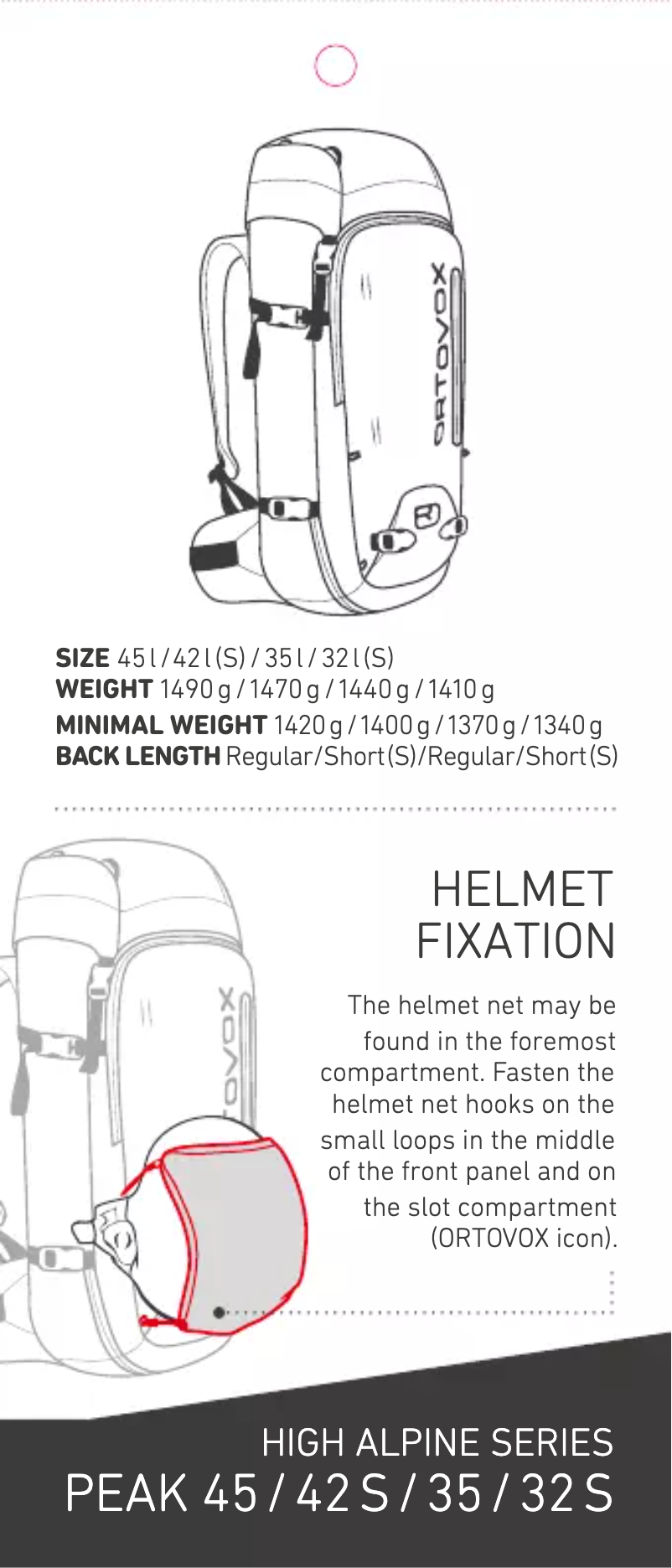 Image de la première page du manuel de l'appareil Peak 35