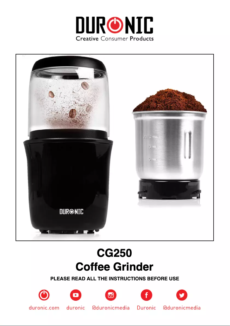 Page 1 de la notice Manuel utilisateur Duronic CG250