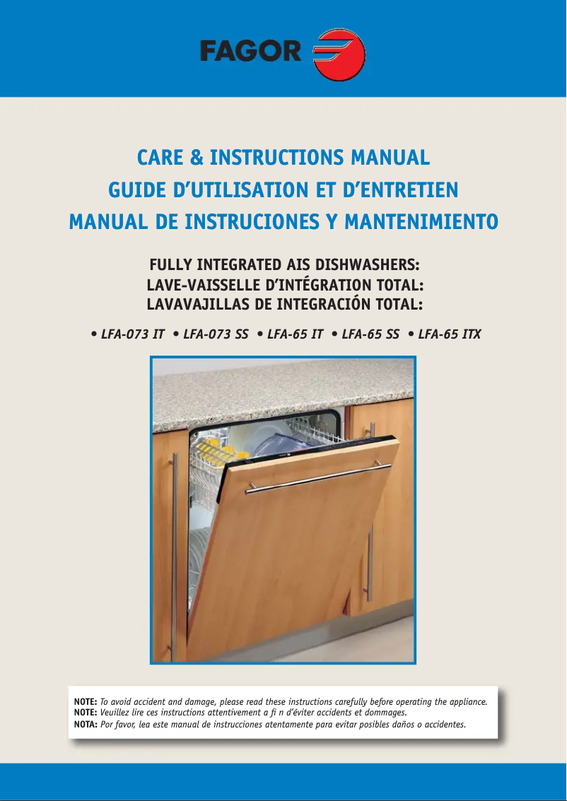 Page 1 de la notice Manuel utilisateur Fagor LFA-65 SS
