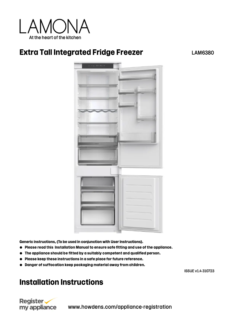Page n°1 - Guide d'installation Lamona LAM6380