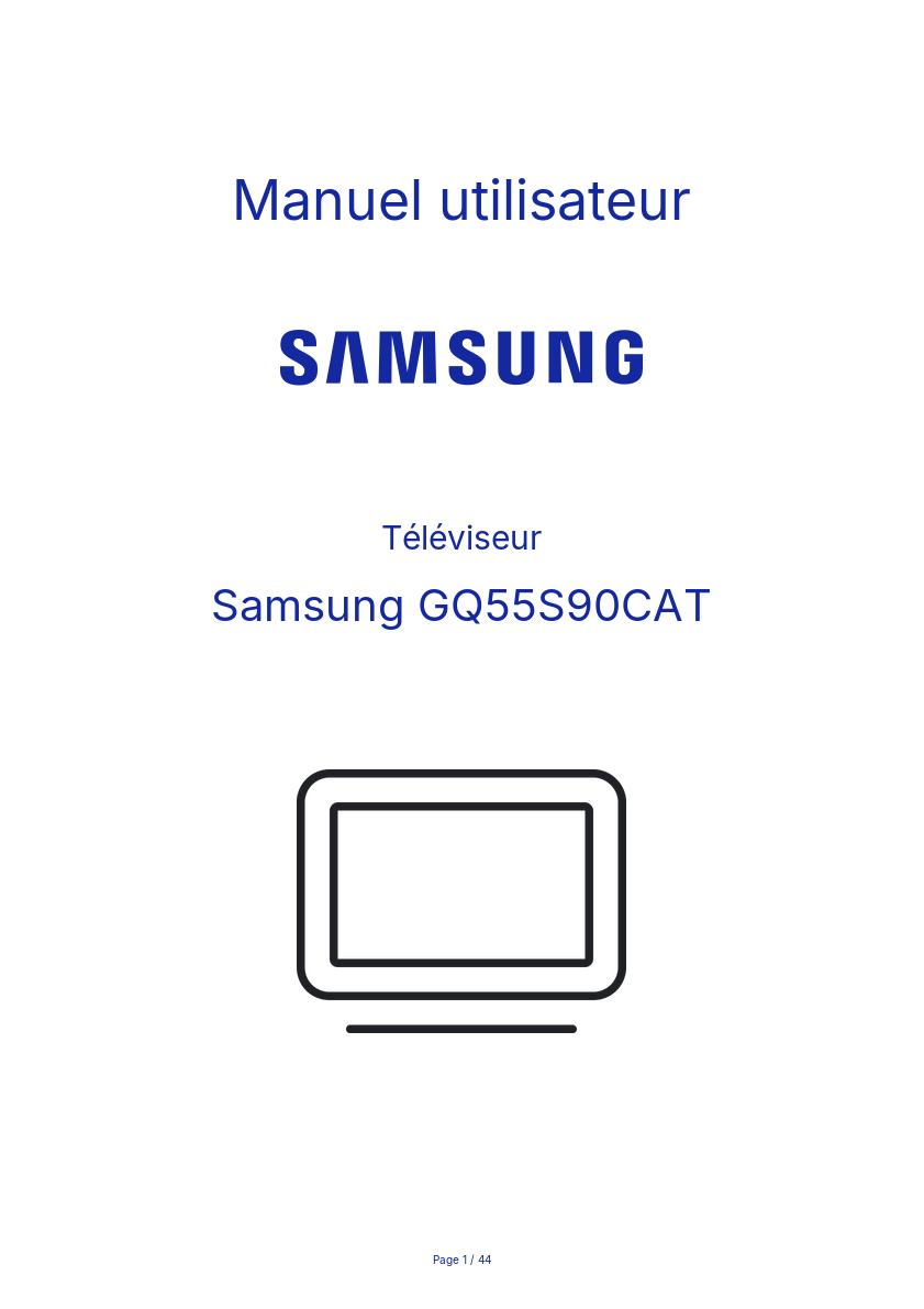Image de la première page du manuel de l'appareil GQ55S90CAT