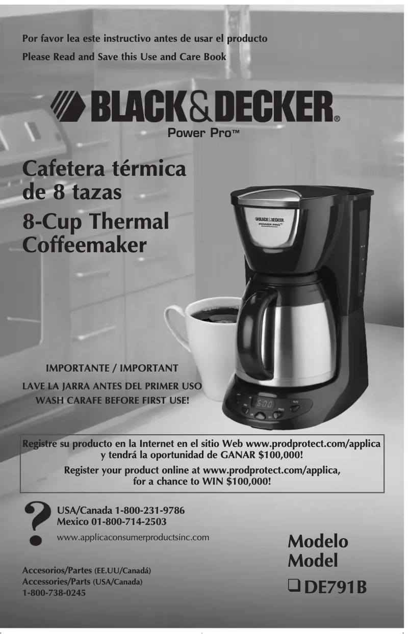 Página 1 del manual Manual de usuario Black & Decker DE791B