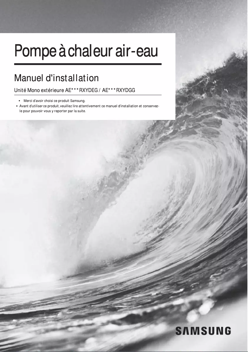 Page 1 de la notice Manuel utilisateur Samsung AE120RXYDEG