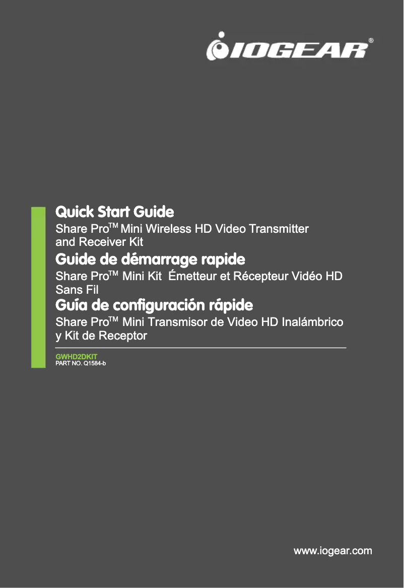 Image de la première page du manuel de l'appareil GWHD2DKIT