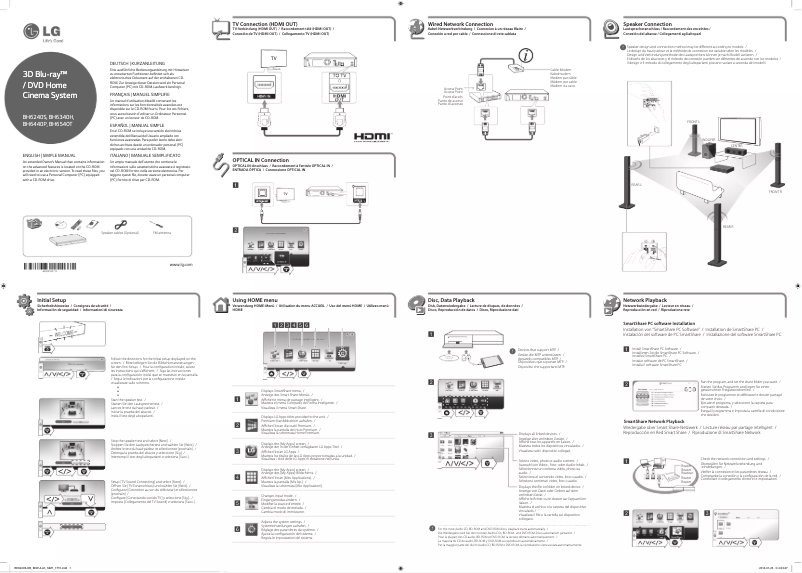 Page n°1 - Guide d'installation LG BH6240S