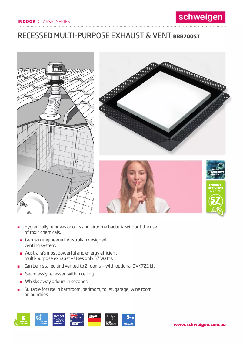 Page 1 de la notice Fiche technique Schweigen BRB700ST