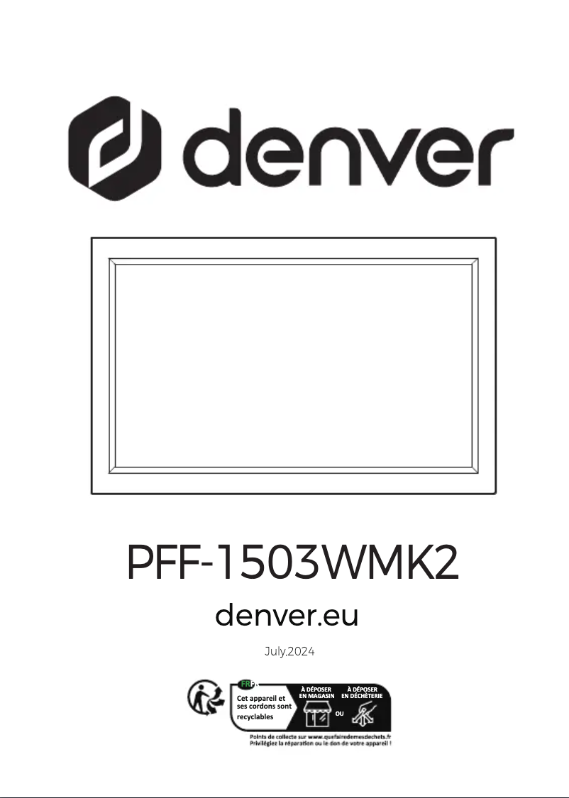 Página 1 del manual Manual de usuario Denver Frameo PFF-1503
