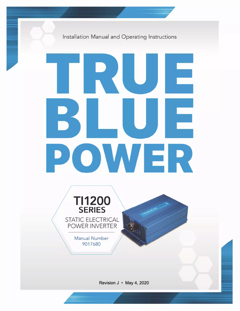 Page 1 de la notice Manuel utilisateur True Blue Power TI1202