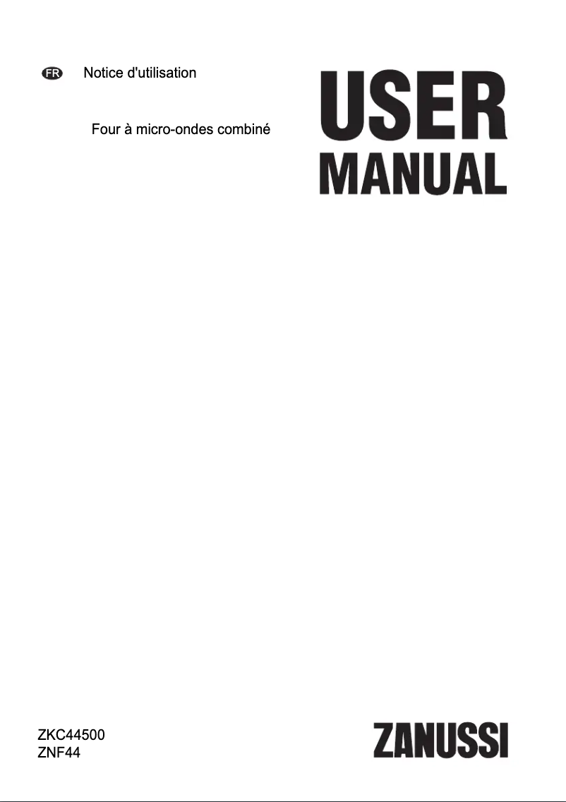 Page n°1 - Manuel utilisateur Zanussi ZKC44500