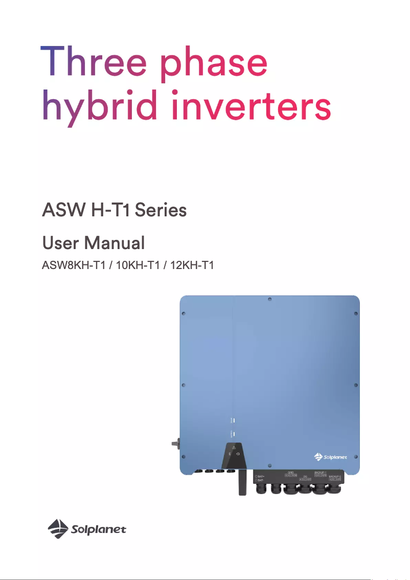 Página 1 del manual Manual de usuario Solplanet ASW10KH-T1