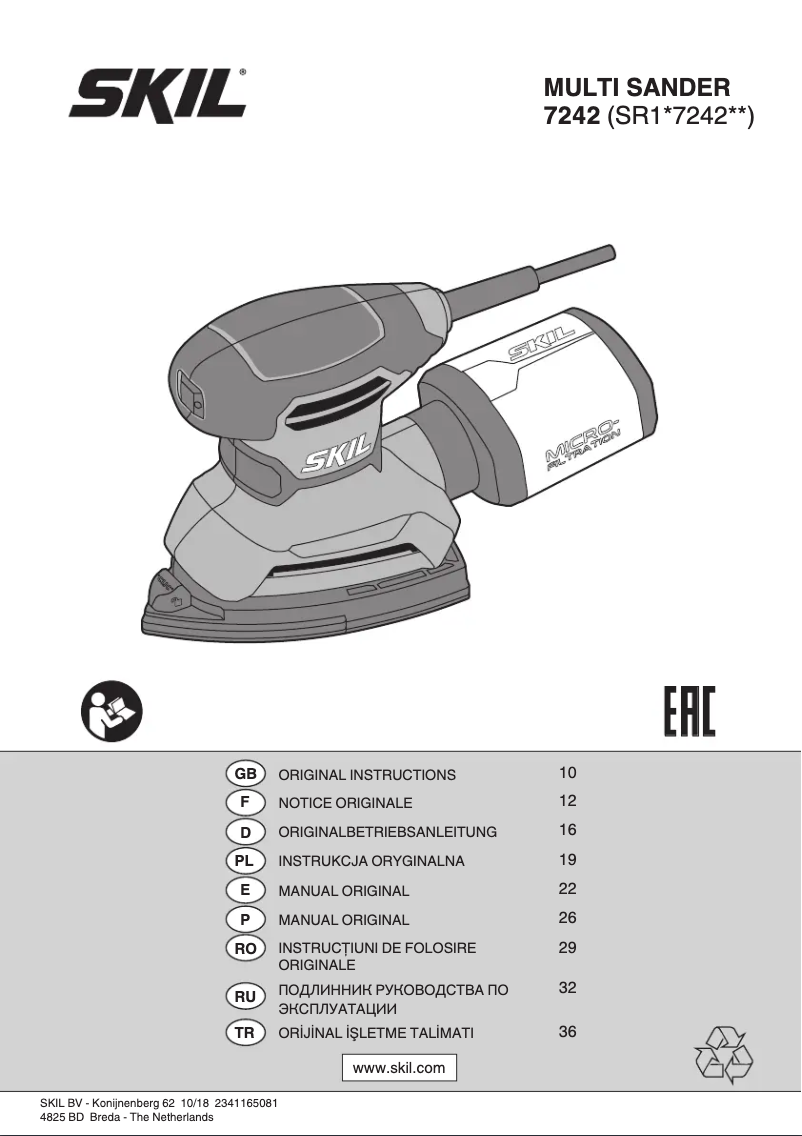 Page 1 de la notice Manuel utilisateur Skil 7242 AA