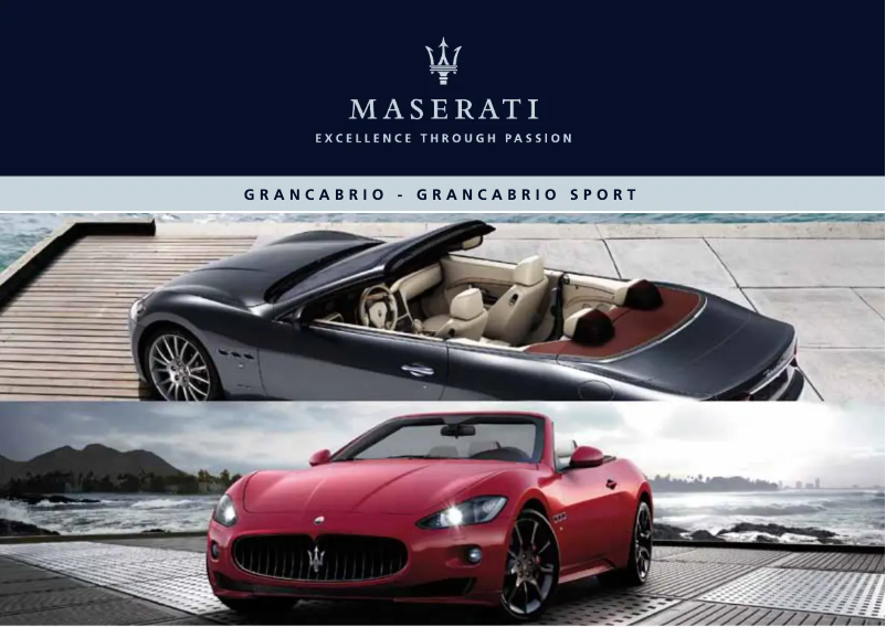 Image de la première page du manuel de l'appareil GranCabrio (2012)