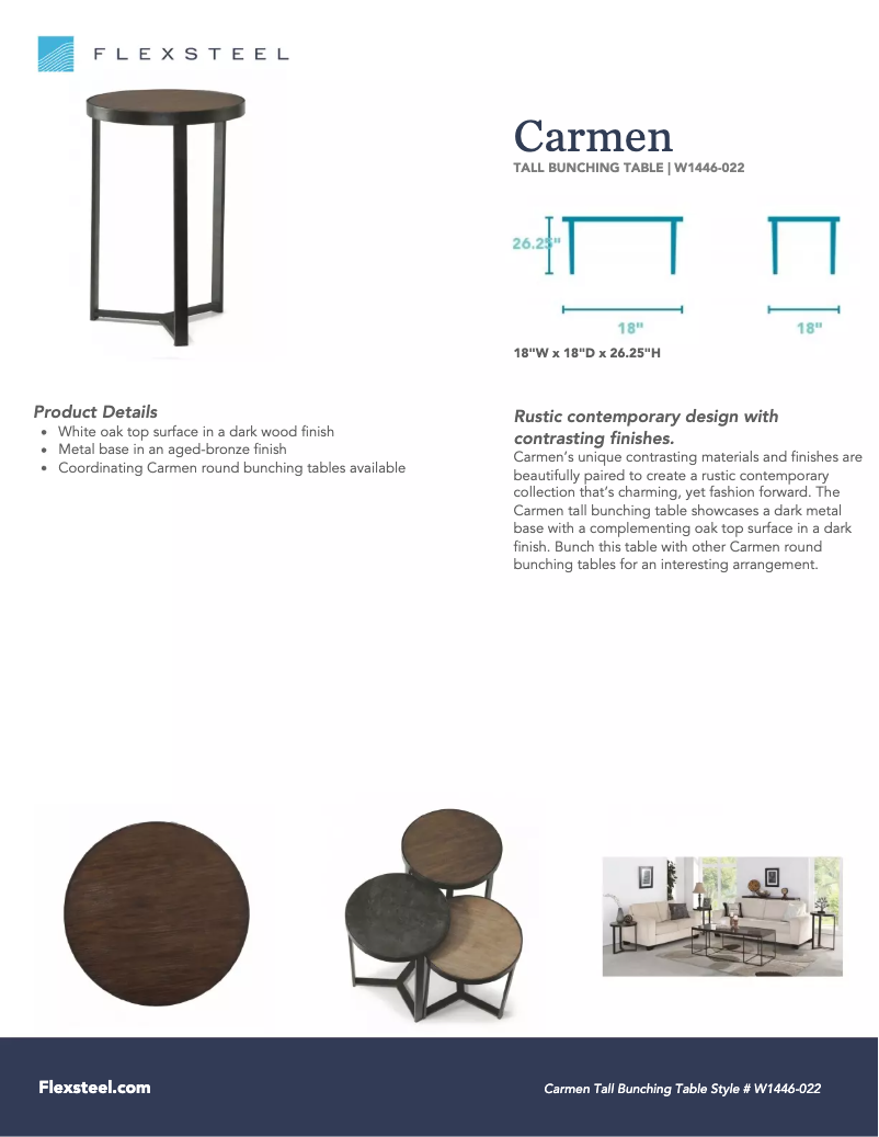 Page n°1 - Manuel utilisateur Flexsteel Carmen W1446-022