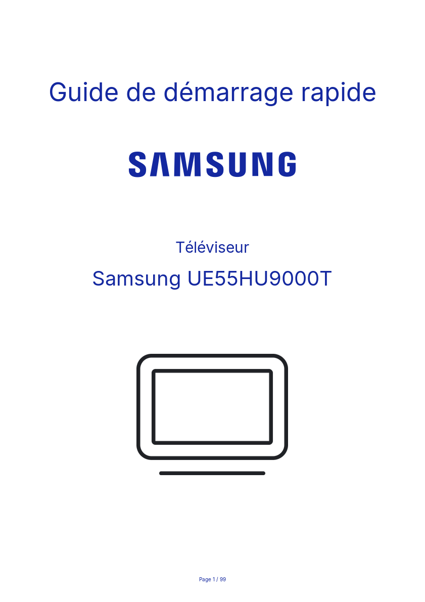 Page n°1 - Guide de démarrage rapide Samsung UE55HU9000T