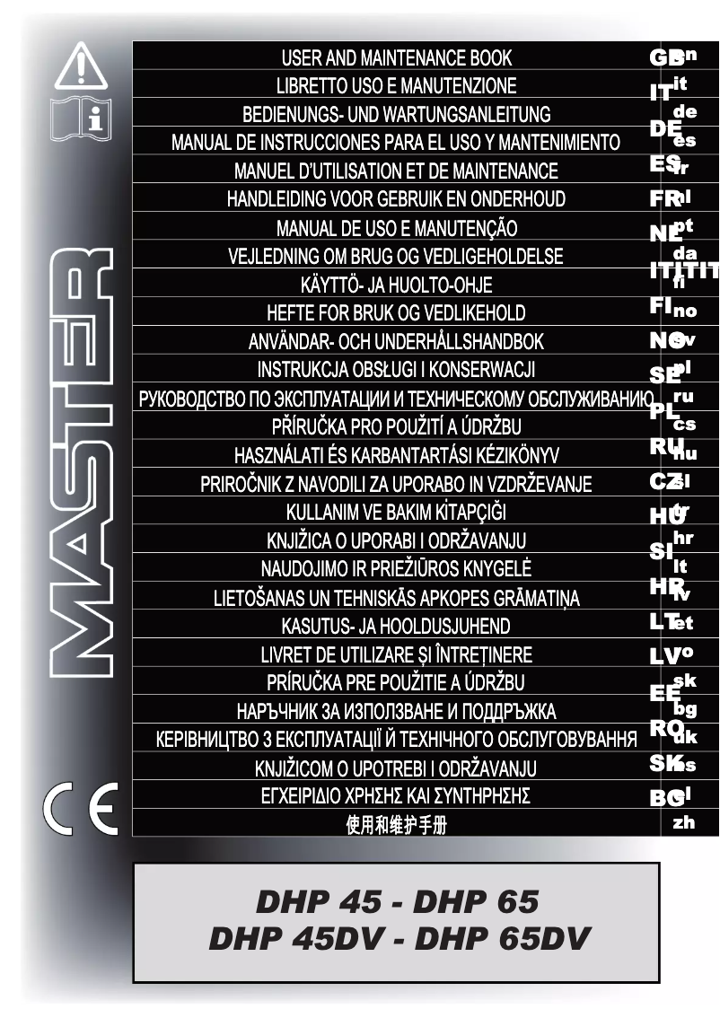 Page n°1 - Manuel utilisateur Master DHP 45