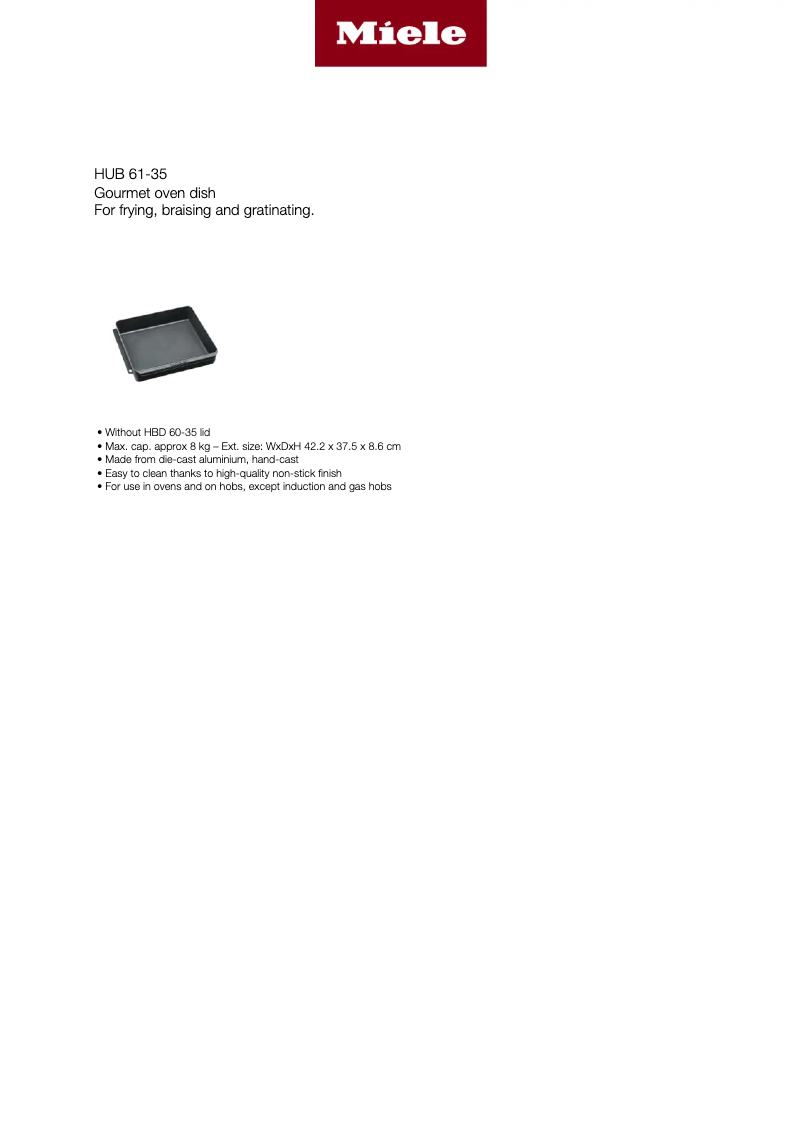 Page n°1 - Manuel utilisateur Miele HUB 61-35