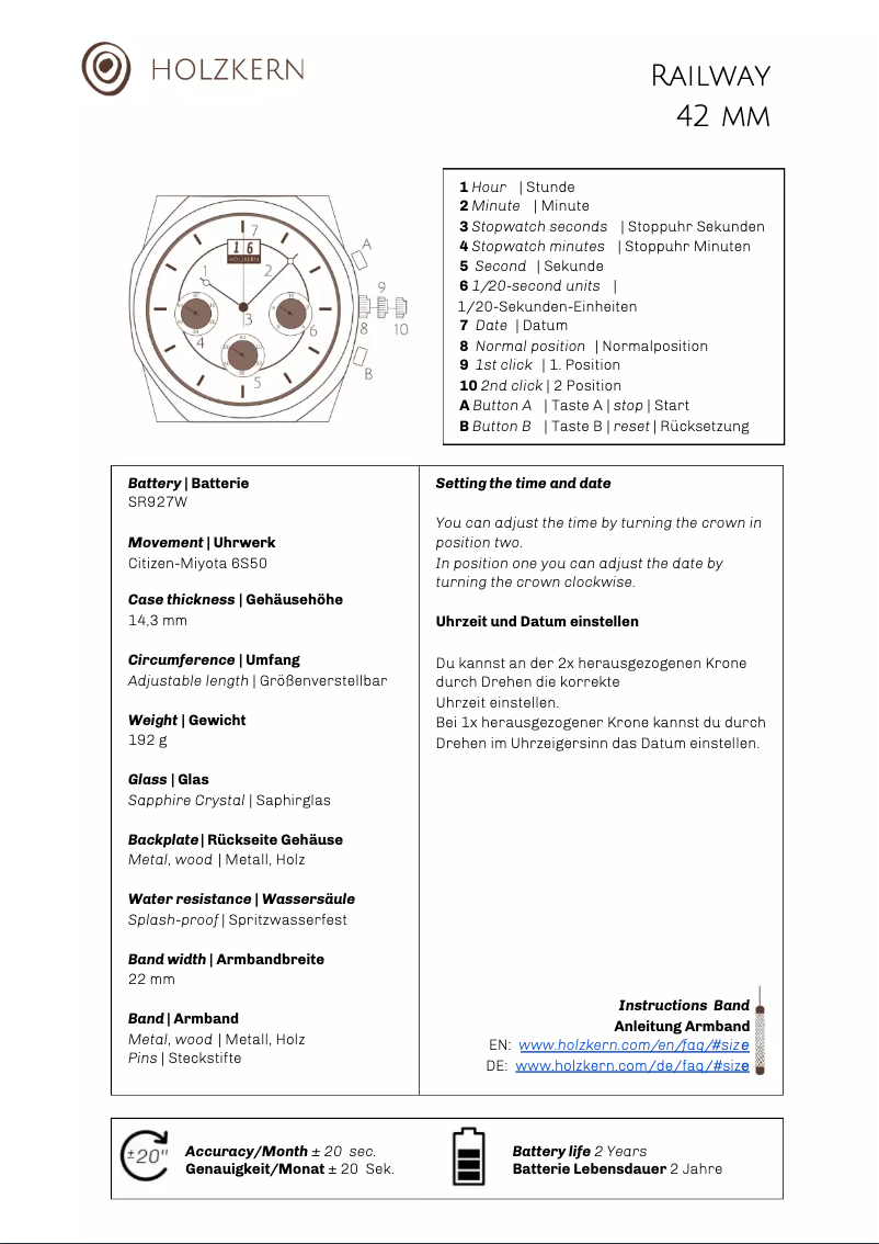 Page 1 de la notice Manuel utilisateur Holzkern Orient