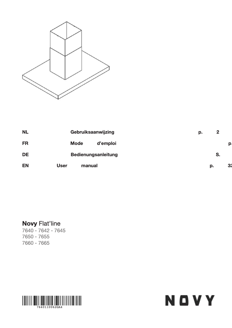 Page n°1 - Manuel utilisateur Novy Flat'line 7645