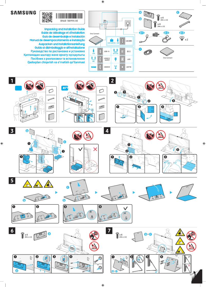 Page 1 de la notice Guide d'installation Samsung TQ85QN800DT