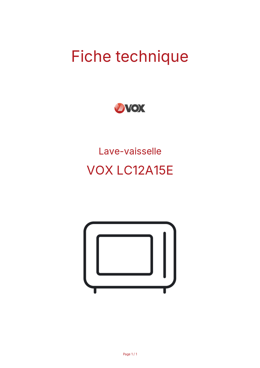 Image de la première page du manuel de l'appareil LC12A15E