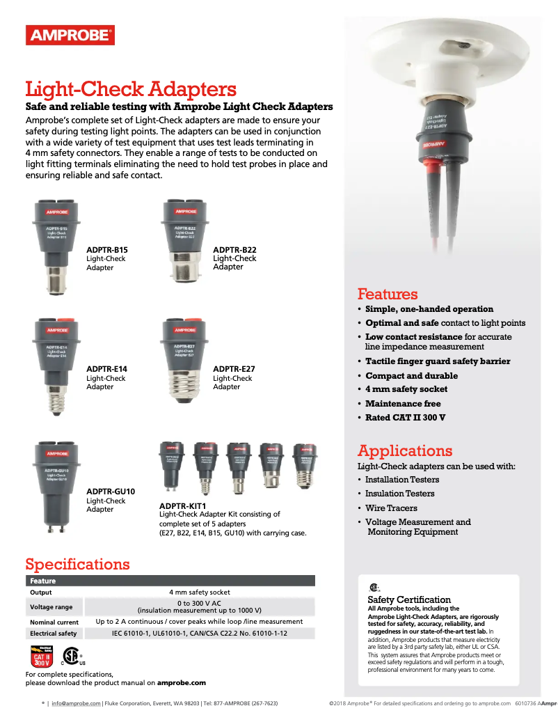 Page 1 de la notice Manuel utilisateur Amprobe E14