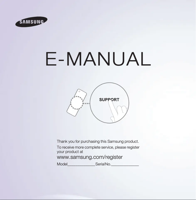 Page n°1 - Manuel utilisateur Samsung PS64E8000GM