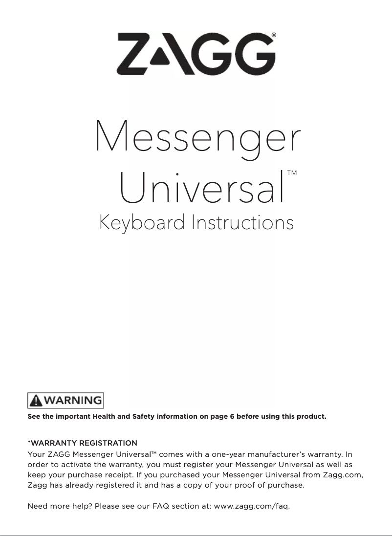 Image de la première page du manuel de l'appareil Messenger universal