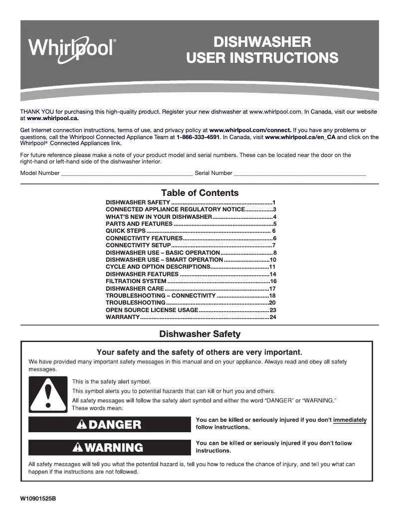 Page n°1 - Manuel utilisateur Jenn-Air UDT555SAHP