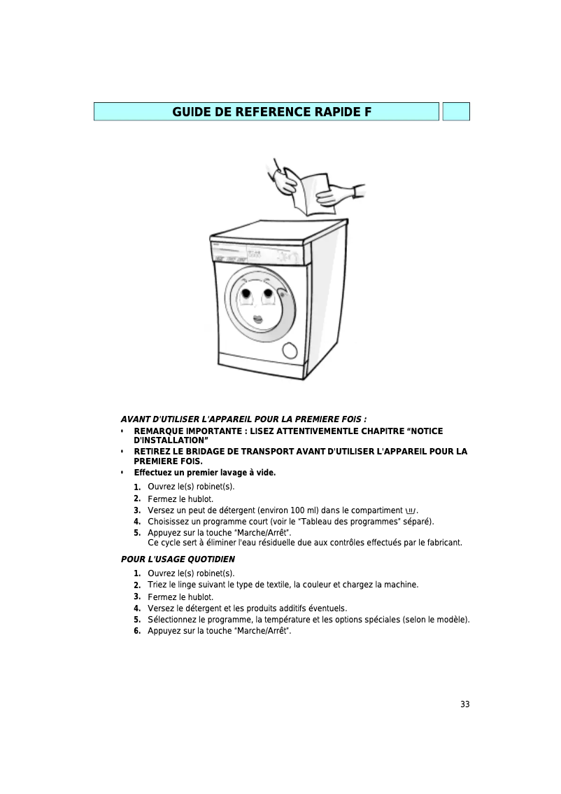 Página 1 del manual Manual de usuario Ignis AWP 092