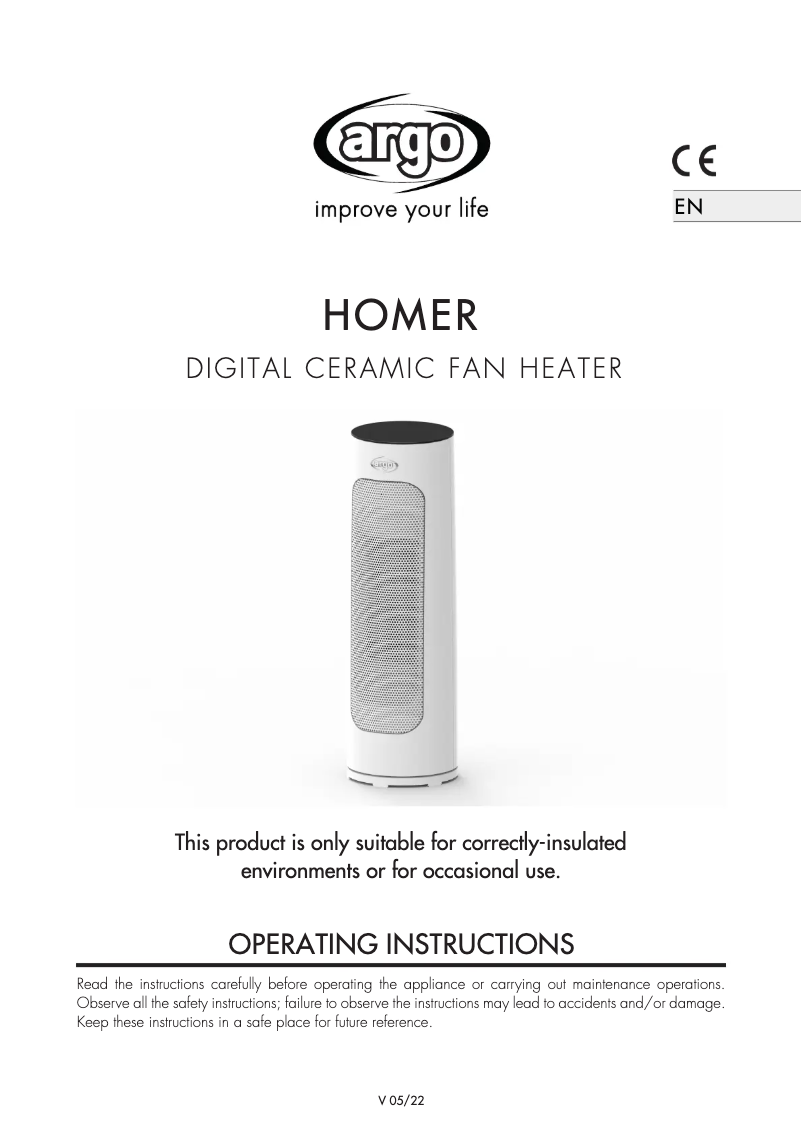 Image de la première page du manuel de l'appareil Homer