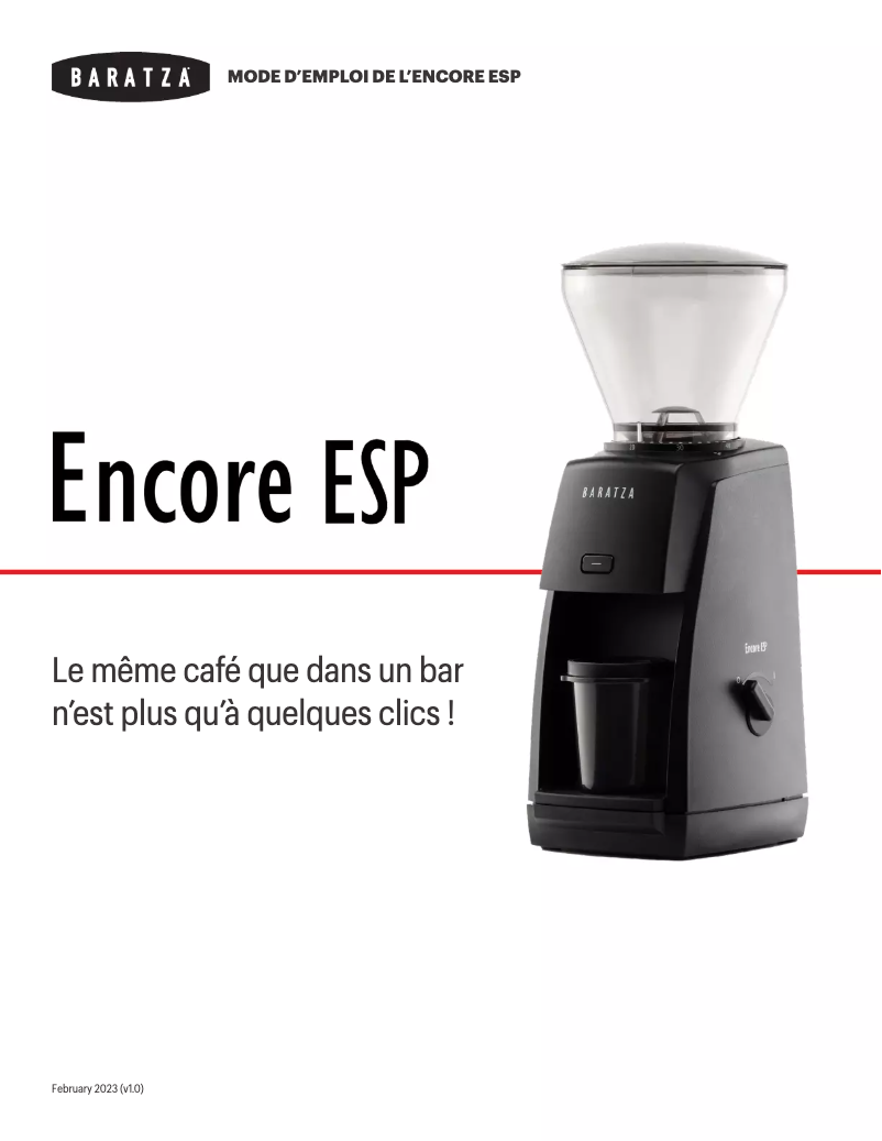 Page n°1 - Manuel utilisateur Baratza Encore ESP