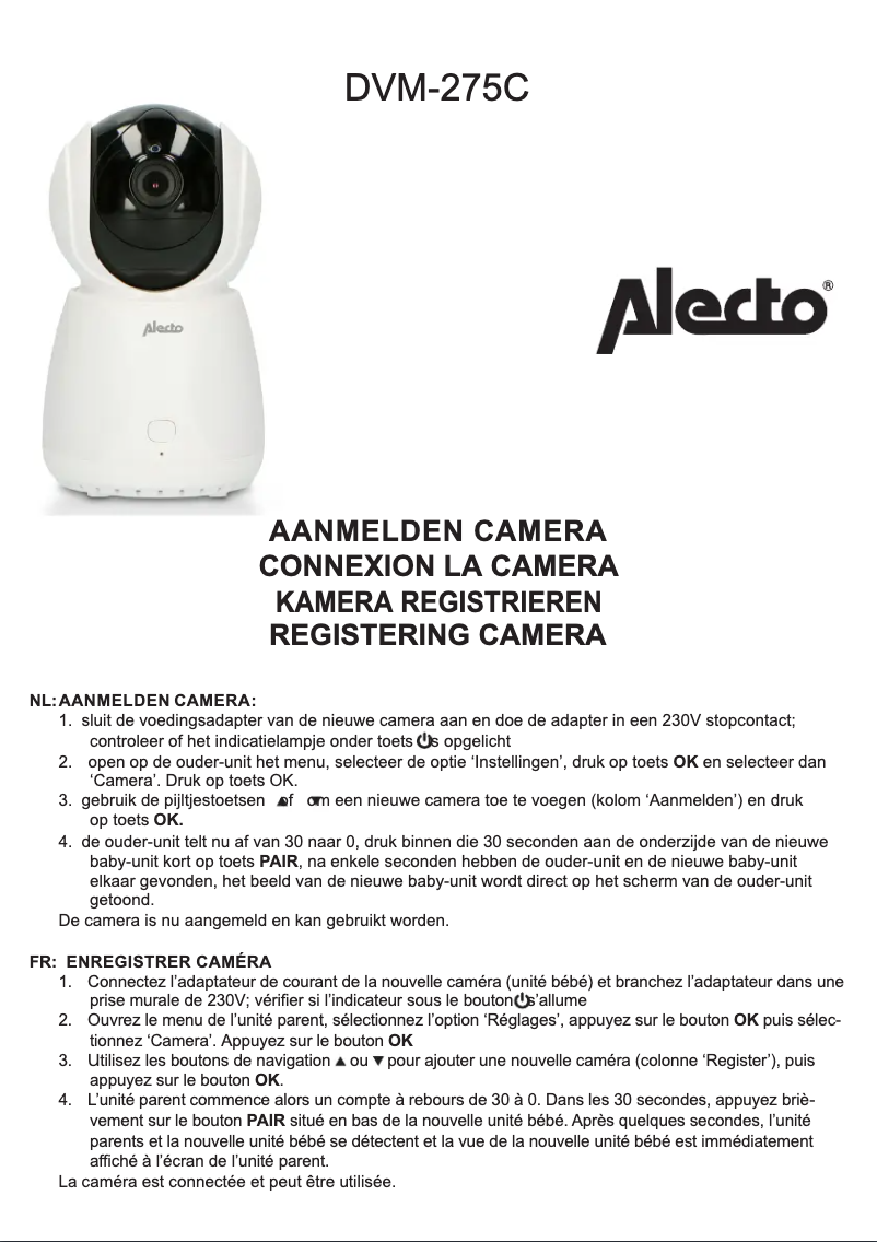 Página 1 del manual Manual de usuario Alecto DVM-275C