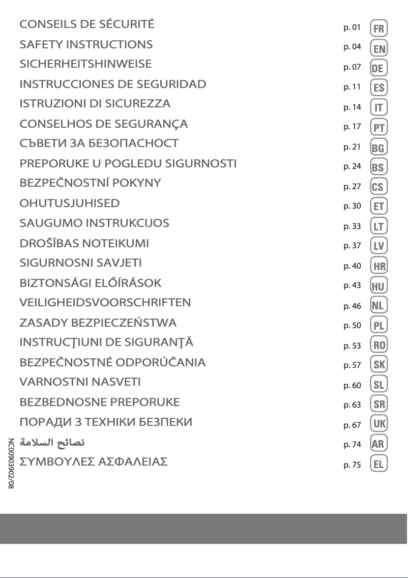 Page n°1 - Instructions de sécurité Rowenta Compact Power RO3953