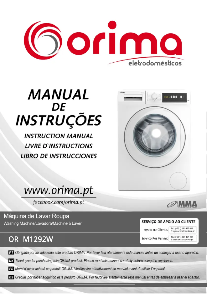 Page 1 de la notice Manuel utilisateur Orima ORM-1292-W