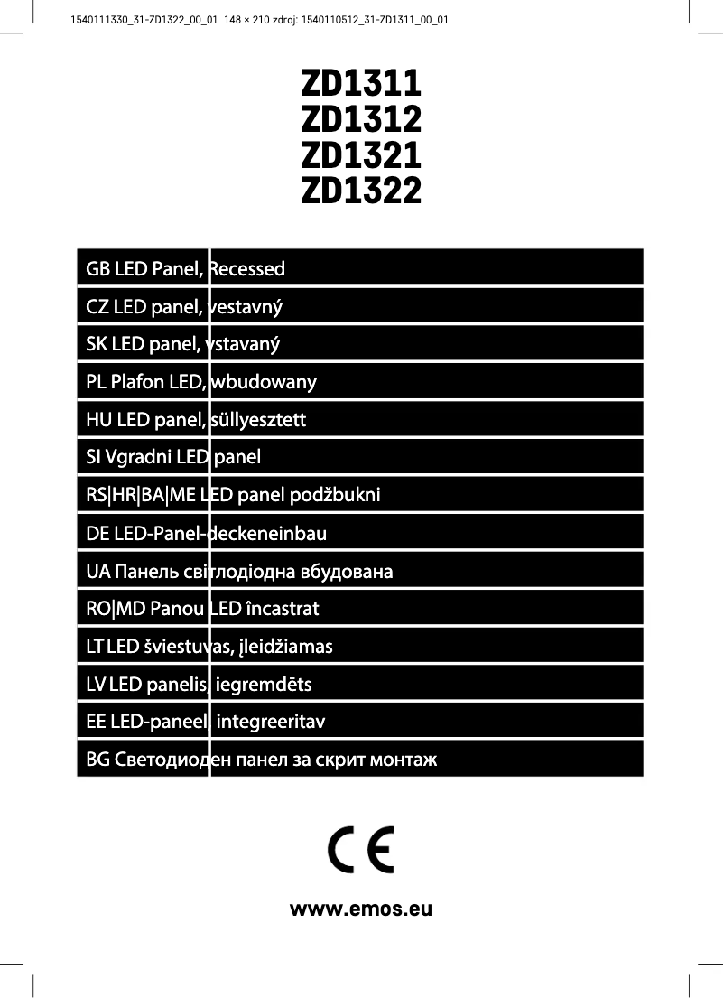 Page 1 de la notice Manuel utilisateur Emos ZD1322