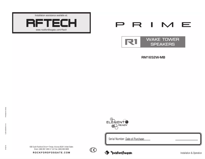Page n°1 - Manuel utilisateur Rockford Fosgate RZR14-REAR