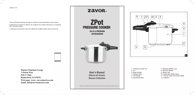 Image de la première page du manuel de l'appareil ZPot ZCWSP02