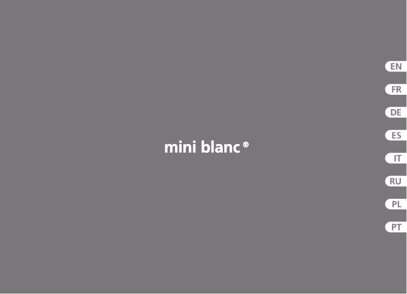 Image de la première page du manuel de l'appareil Mini Blanc Deluxe