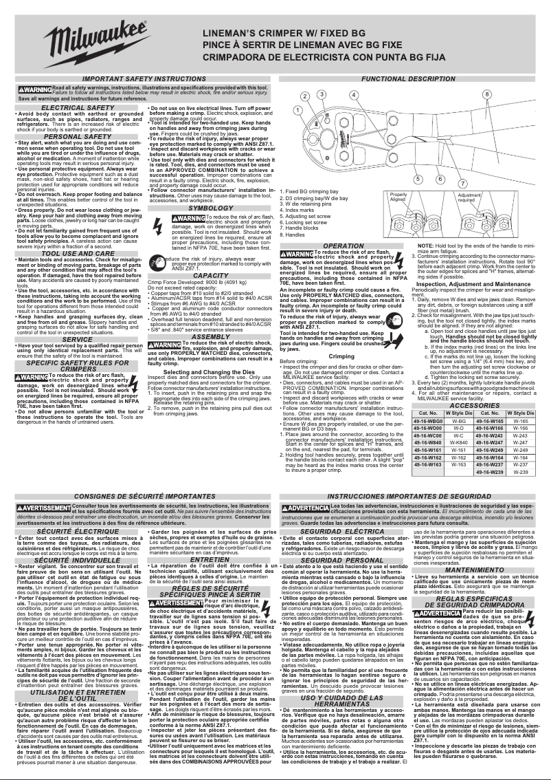 Page n°1 - Manuel utilisateur Milwaukee 49-16-2601