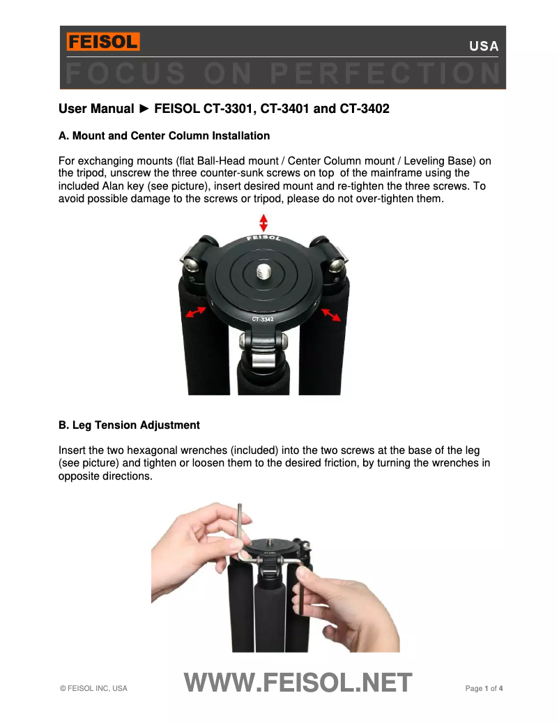 Page n°1 - Manuel utilisateur Feisol CT-3402