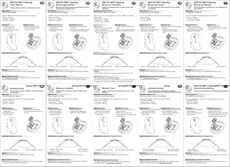 Page n°1 - Manuel utilisateur Arctic Cooling M571