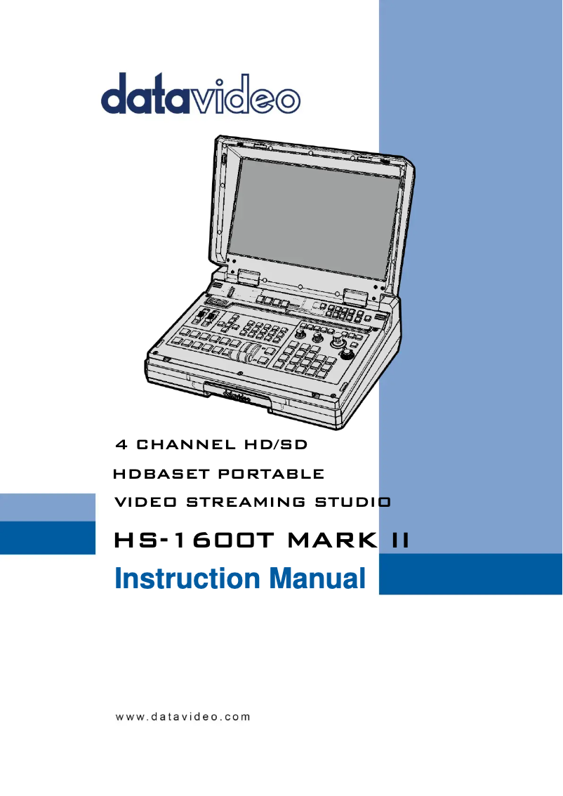 Page n°1 - Manuel utilisateur DataVideo HS-1600T MARK II