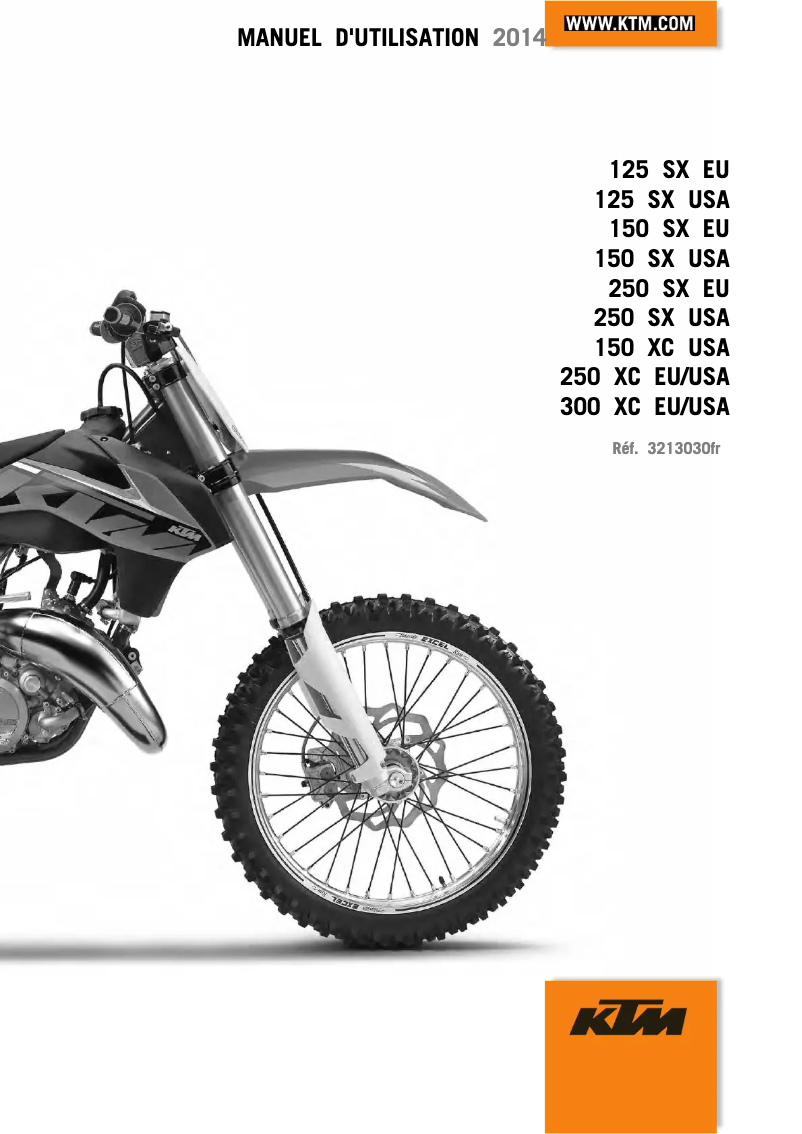 Image de la première page du manuel de l'appareil 150 SX (2014)