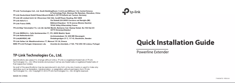 Page n°1 - Guide d'installation TP-Link TL-WPA8630P